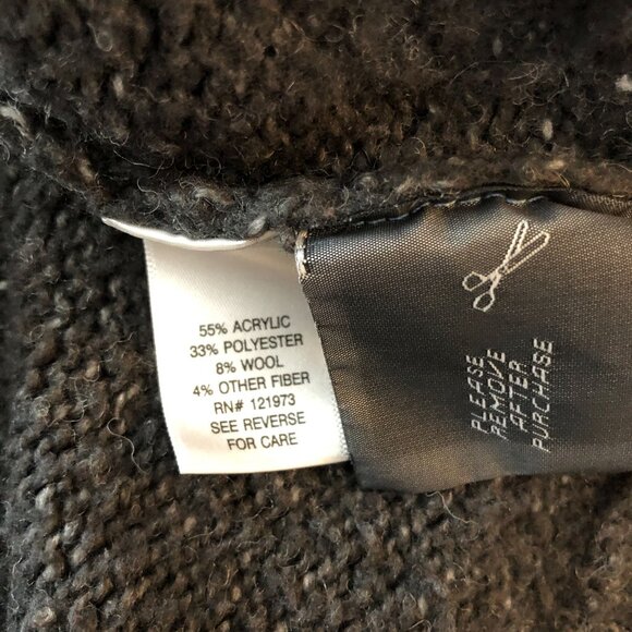 Simply Vera Vera Wang Gray Belted Knit Cardigan Sweater One Button Marled L - Picture 5 of 5
